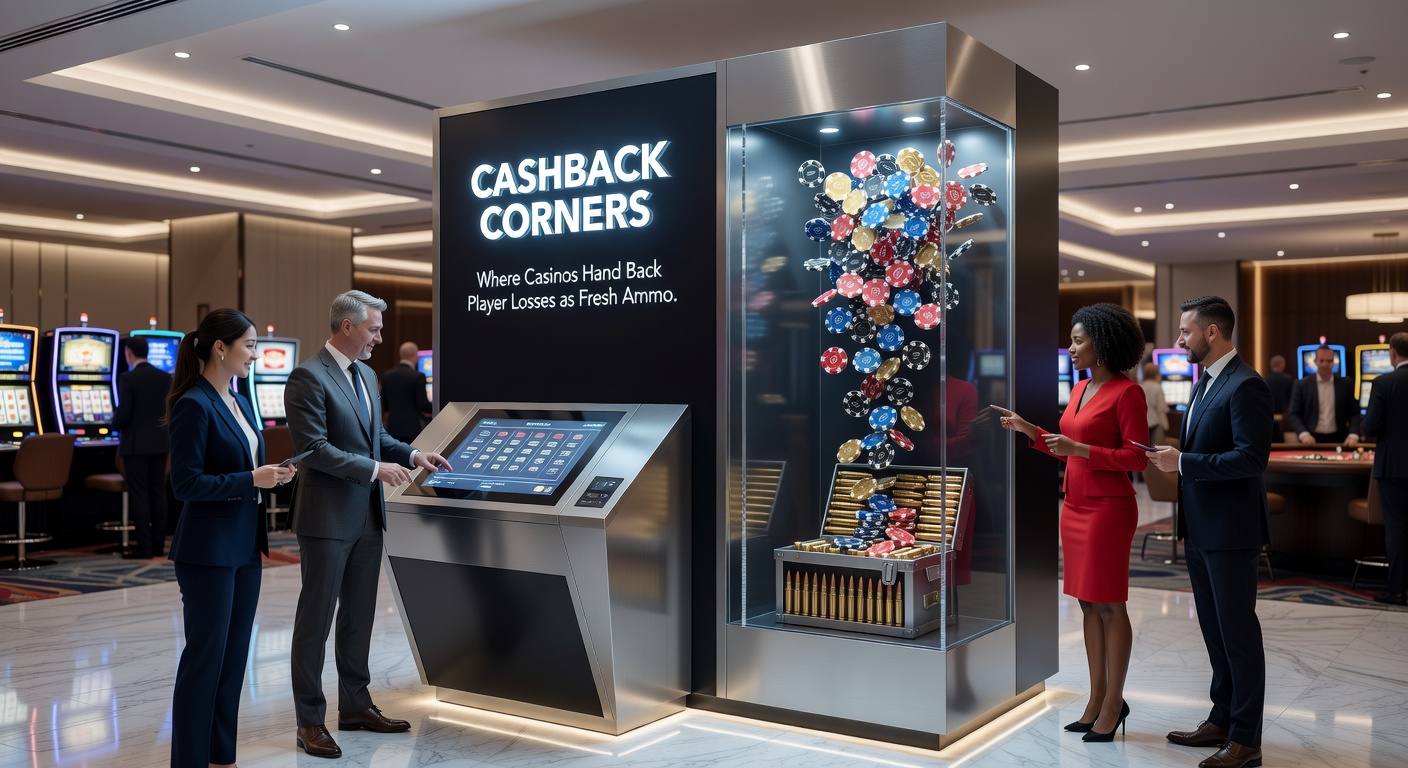 Graph illustrating cashback percentage returns versus player loss amounts, with examples from various casino loyalty programs