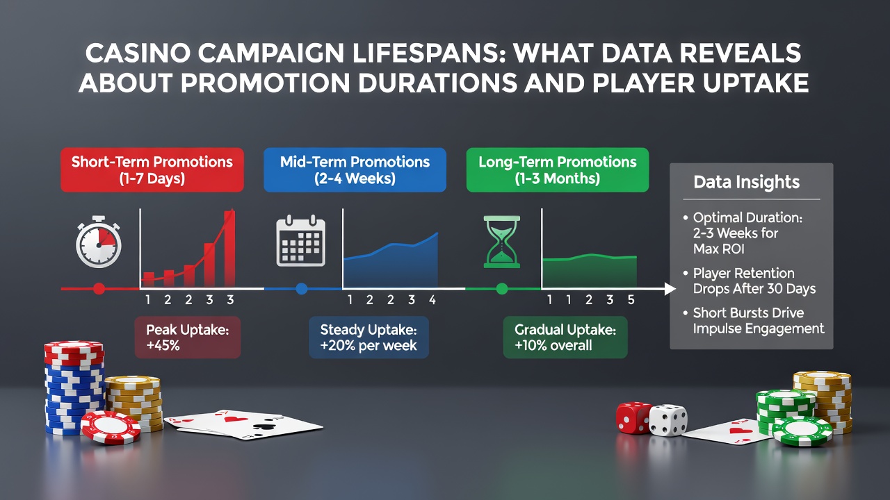 Charts displaying casino promotion duration statistics and player response trends across multiple markets