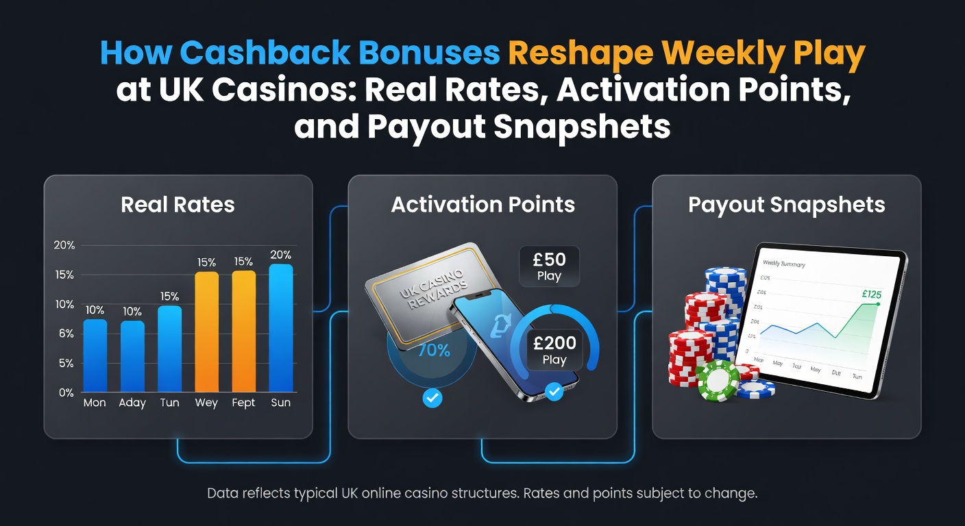 Graph showing cashback bonus trends in UK casinos over weekly cycles, highlighting peak activation points and payout distributions
