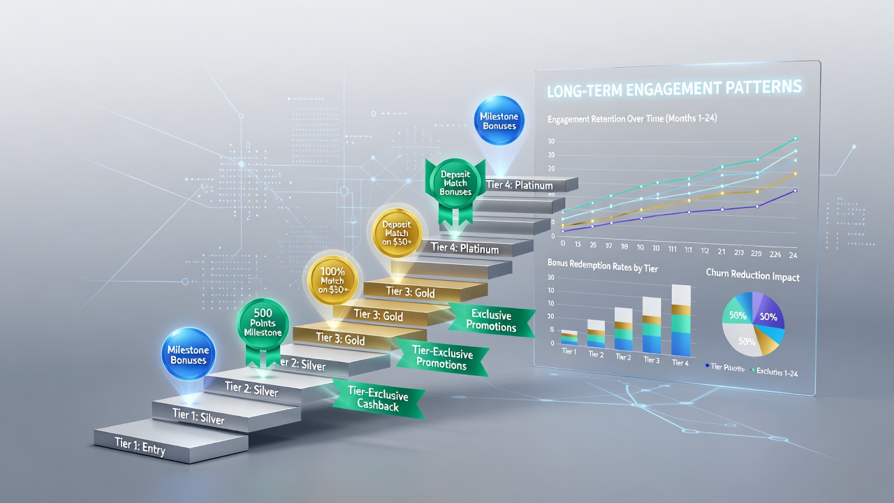 Analytics chart displaying bonus claim rates across loyalty tiers over multiple quarters