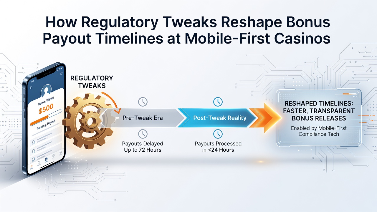 Mobile casino interface showing bonus payout notifications and regulatory compliance indicators