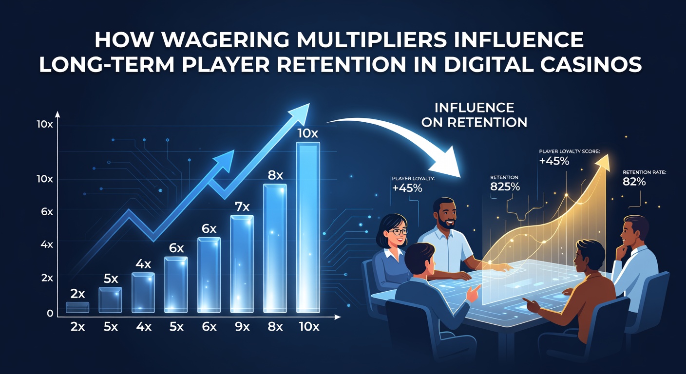 Illustration of wagering multipliers affecting player retention in online casinos