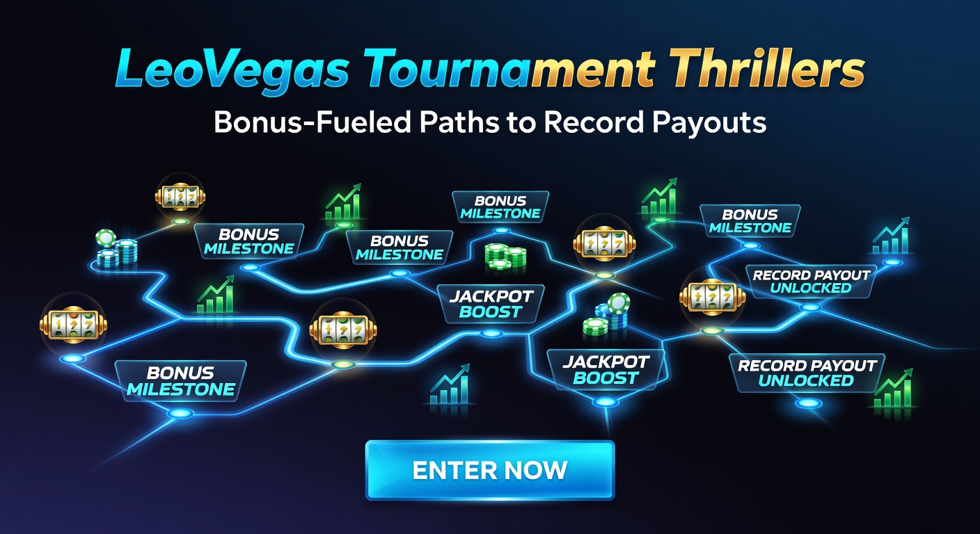 Leaderboard screenshot from a LeoVegas Tournament Thriller, showing top players with bonus-boosted scores and massive prize breakdowns