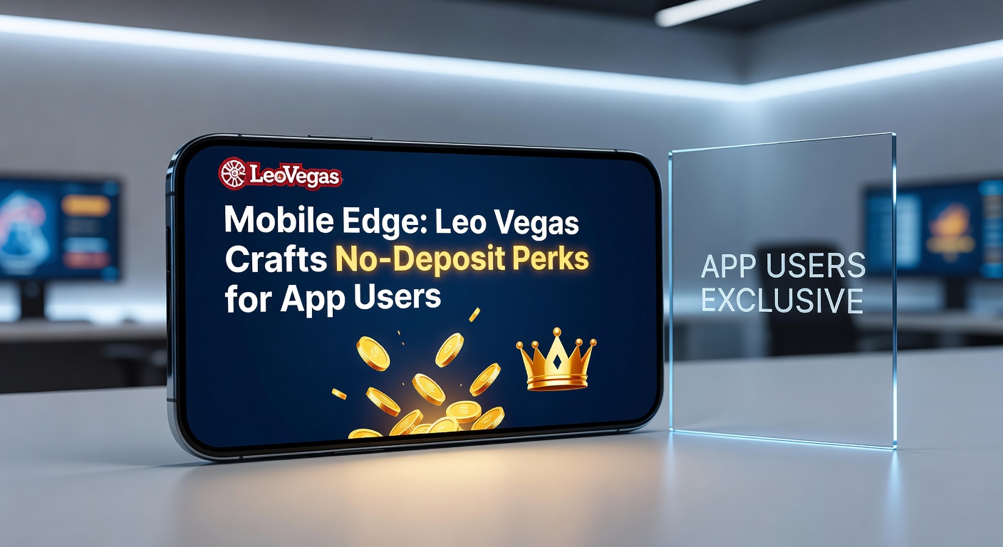 Leo Vegas mobile app interface highlighting no-deposit bonus notifications for users