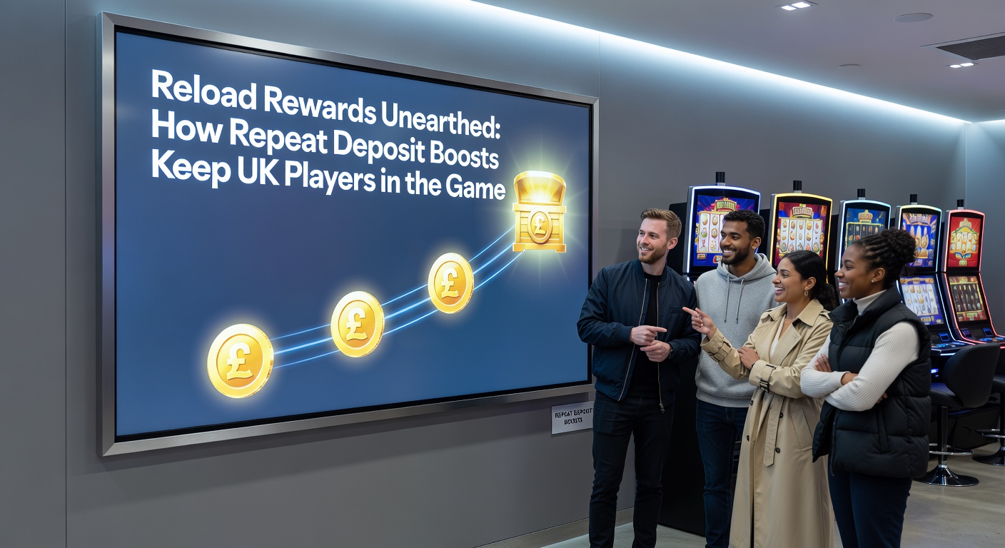 Graph illustrating player retention curves with and without reload bonuses, peaking in months two through six for UK online casino users