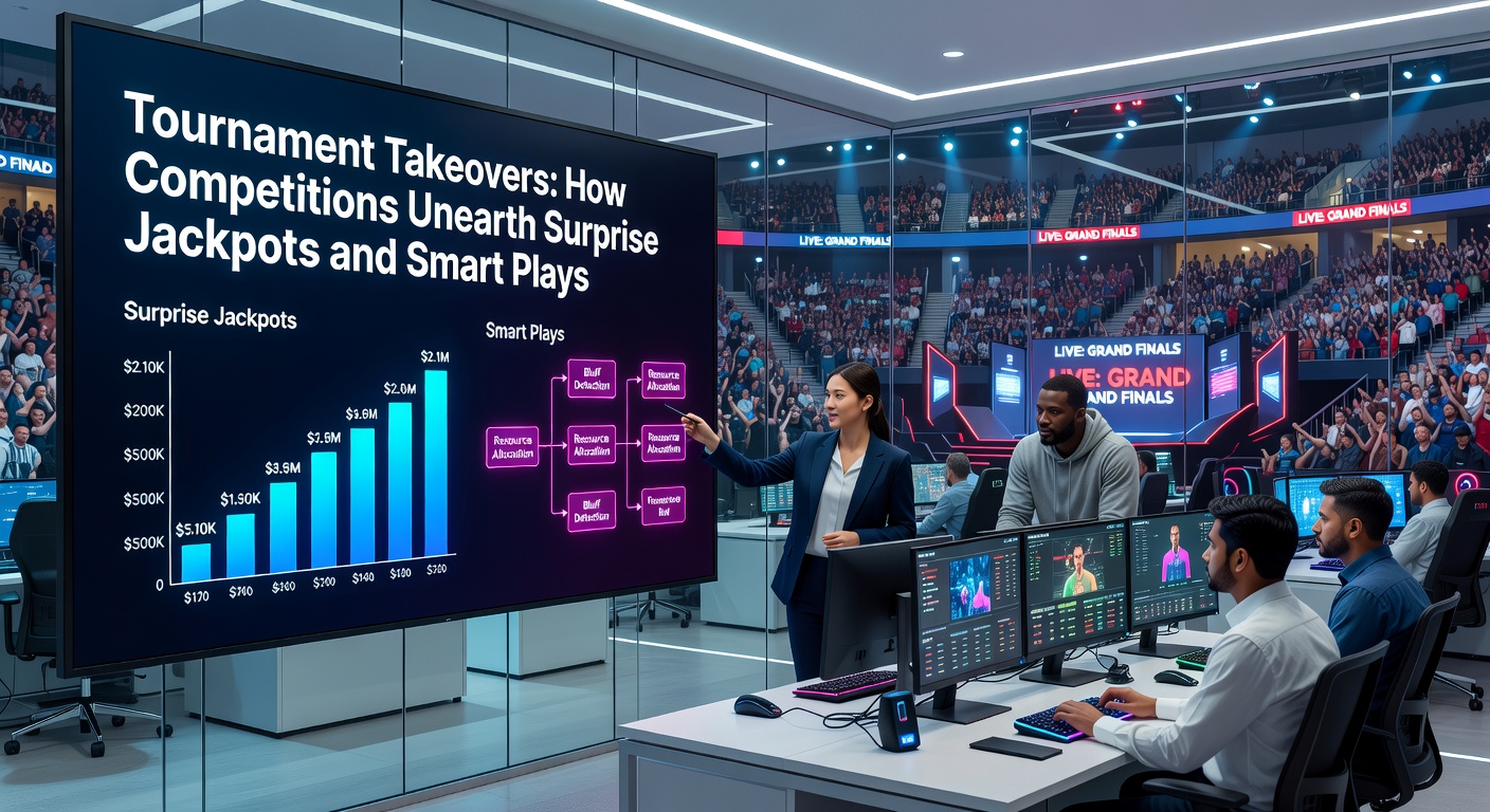 Close-up of a mobile screen displaying a tournament jackpot explosion with confetti effects and prize notifications